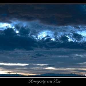 Stormy sky over Graz