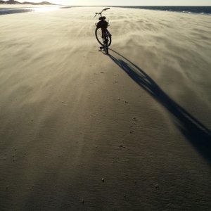 Borkum , meinVelo im Wind.
