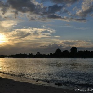 Köln/Rhein mit Sonnenuntergang